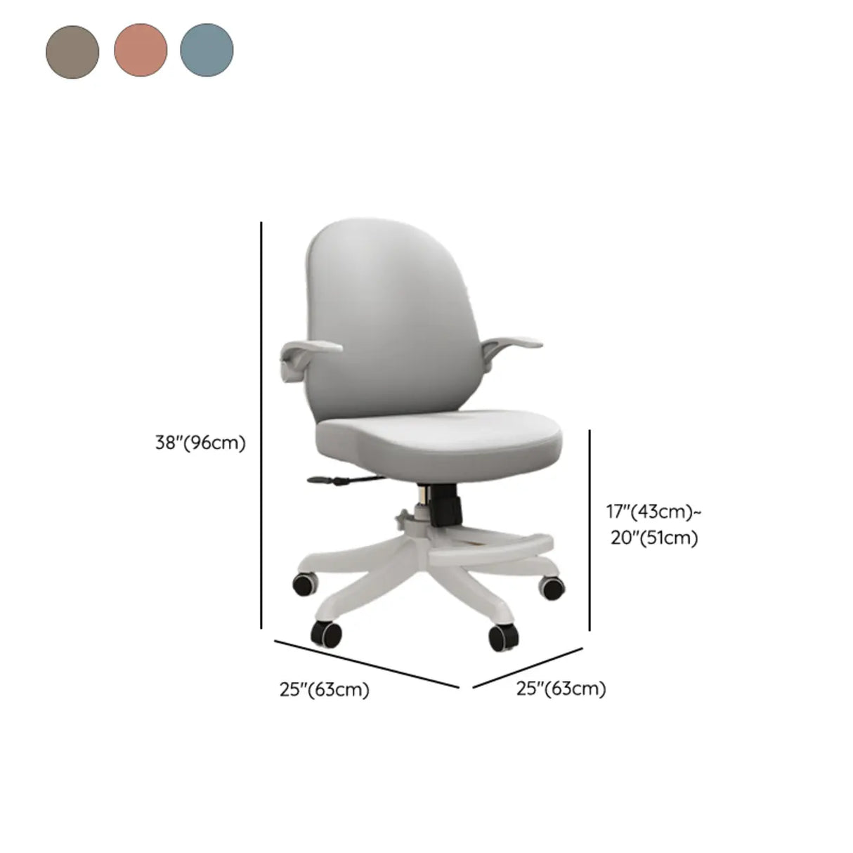Lumbar Support Grey Swivel Adjustable Mesh Office Chair 