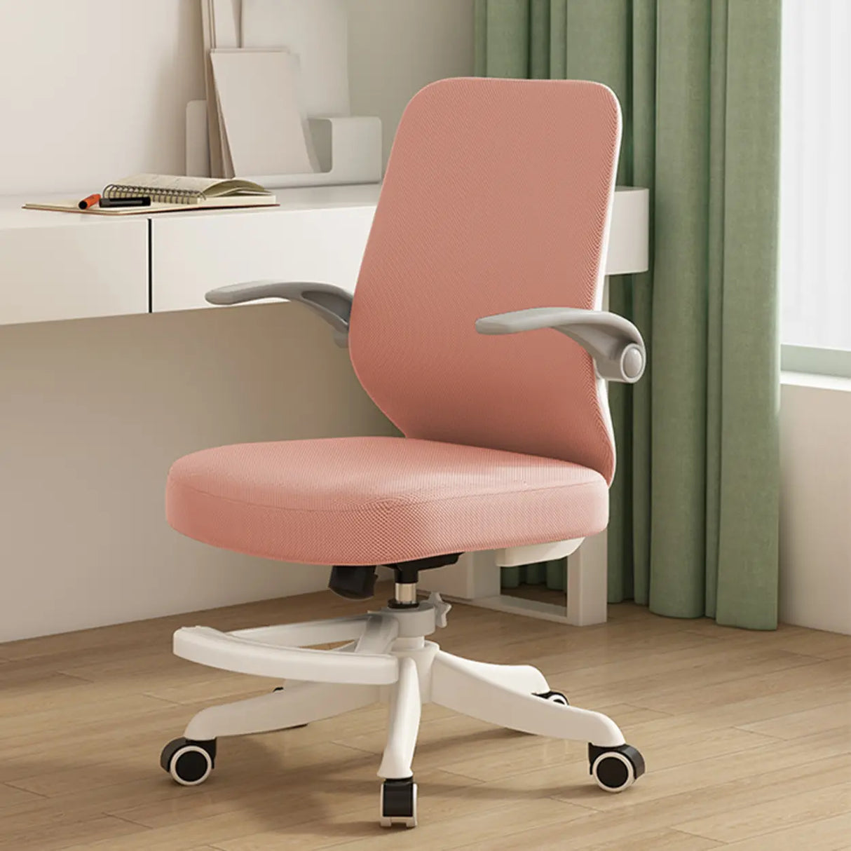 Lumbar Support Grey Swivel Adjustable Mesh Office Chair Image - 4