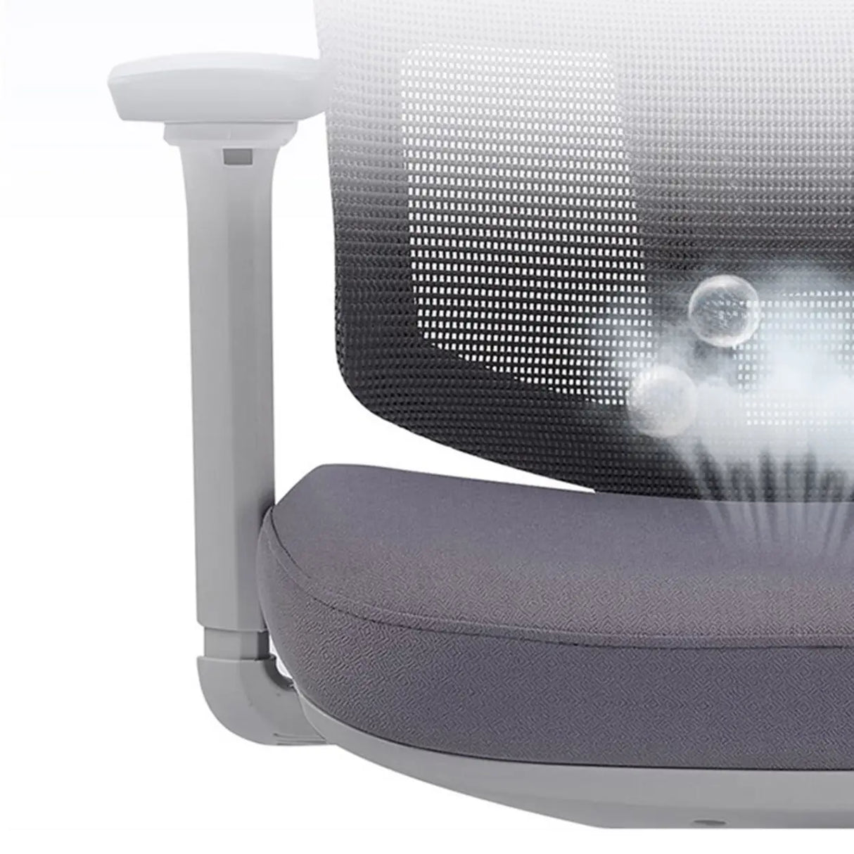 Lumbar Support Grey Swivel Mesh Waterfall Seat Office Chair Image - 10