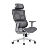 Lumbar Support Grey Swivel Mesh Waterfall Seat Office Chair Image - 11