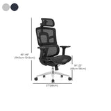 Lumbar Support Grey Swivel Mesh Waterfall Seat Office Chair Image - 14