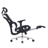 Lumbar Support Grey Swivel Mesh Waterfall Seat Office Chair Image - 2