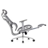 Lumbar Support Grey Swivel Mesh Waterfall Seat Office Chair Image - 3