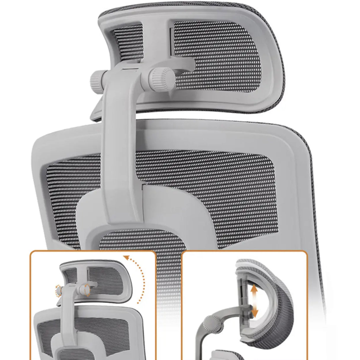 Lumbar Support Grey Swivel Mesh Waterfall Seat Office Chair Image - 6