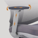 Lumbar Support Grey Swivel Mesh Waterfall Seat Office Chair Image - 8