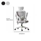 Lumbar Support Light Grey Mesh Office Chair with Wheels Image - 19