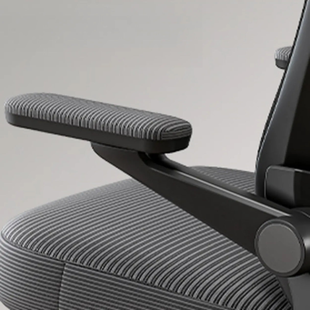 Lumbar Support Light Grey Mesh Office Chair with Wheels Image - 3