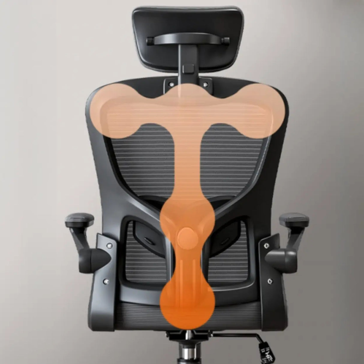 Lumbar Support Light Grey Mesh Office Chair with Wheels Image - 5