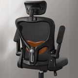 Lumbar Support Light Grey Mesh Office Chair with Wheels Image - 8