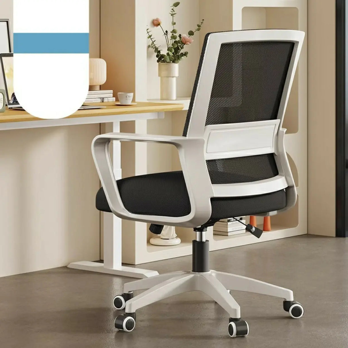 Lumbar Support Mesh Adjustable Seat Height Office Chair Image - 10