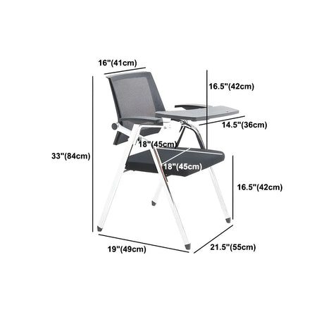 Lumbar Support Mesh Folding Black Conference Office Chair Image - 26