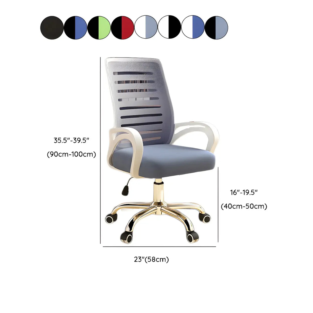 Lumbar Support Modern Mesh Ergonomic Office Chair Image - 52