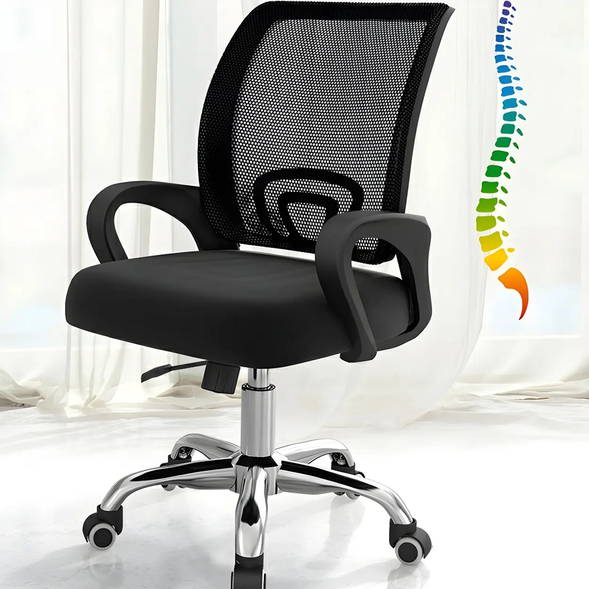 Lumbar Support Modern Mesh Ergonomic Office Chair Image - 21