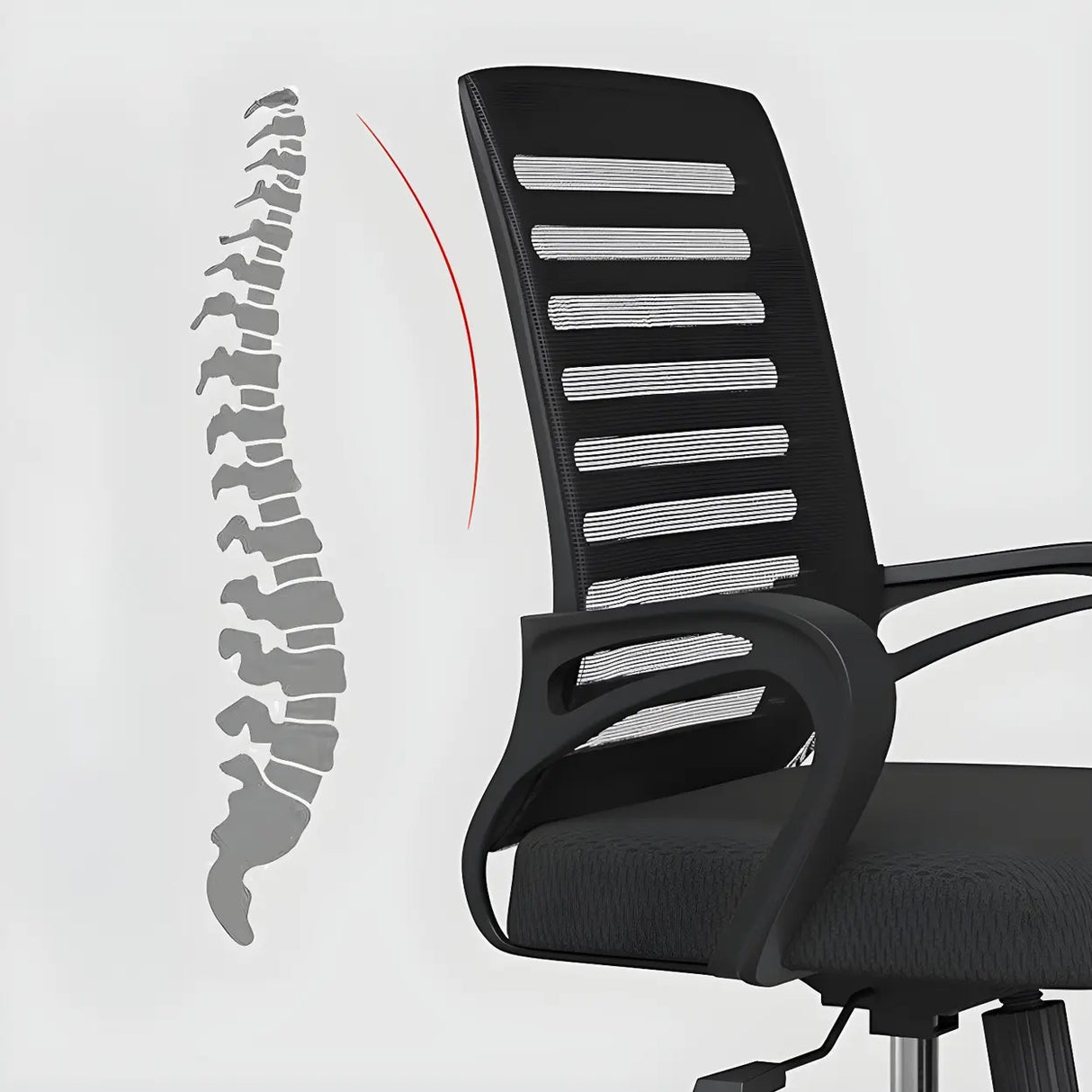 Lumbar Support Modern Mesh Ergonomic Office Chair Image - 24