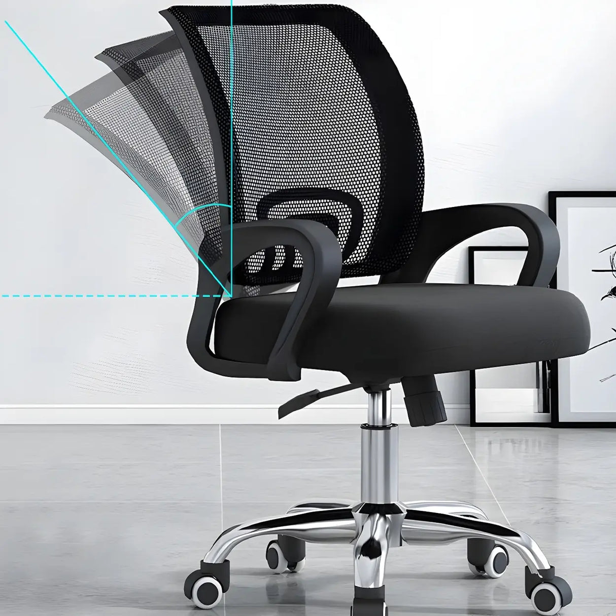 Lumbar Support Modern Mesh Ergonomic Office Chair Image - 25