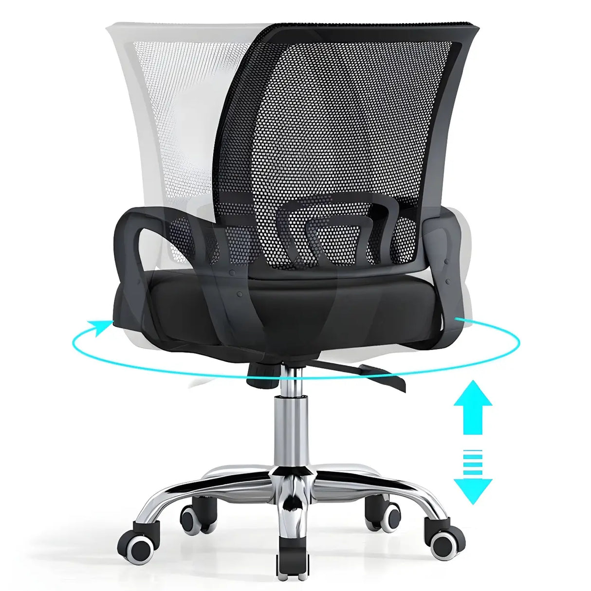 Lumbar Support Modern Mesh Ergonomic Office Chair Image - 9