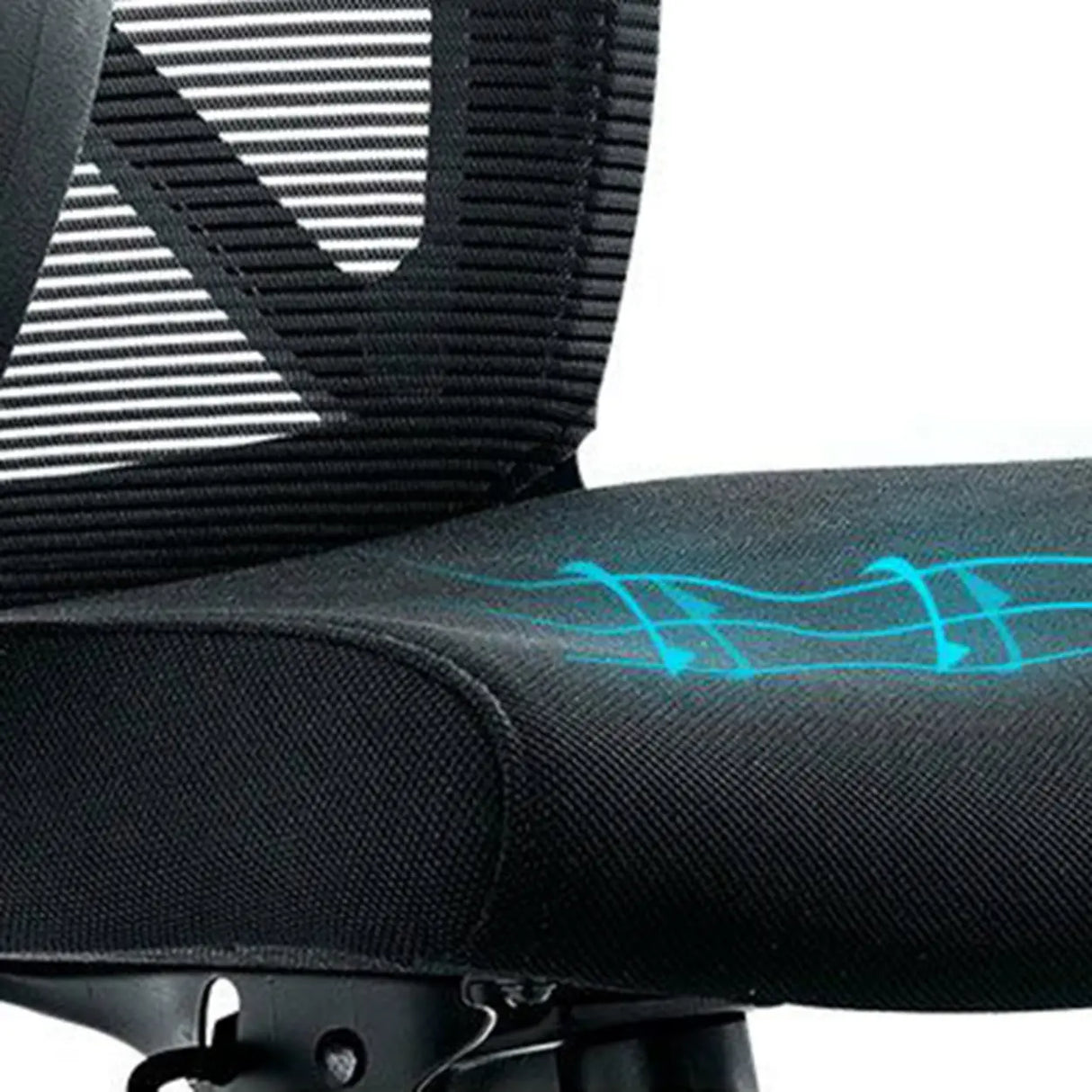 Lumbar Support Nylon Frame Ergonomic Mesh Black Office Chair Image - 11