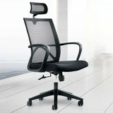 Lumbar Support Nylon Frame Ergonomic Mesh Black Office Chair Image - 2