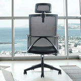 Lumbar Support Nylon Frame Ergonomic Mesh Black Office Chair Image - 3