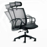 Lumbar Support Nylon Frame Ergonomic Mesh Black Office Chair Image - 14