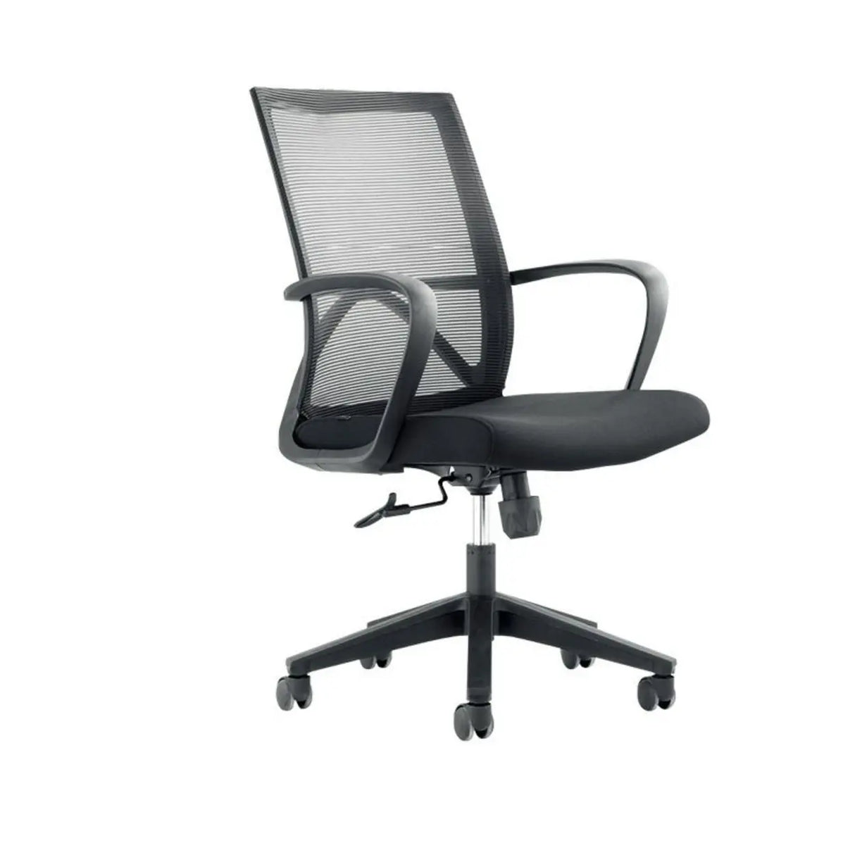 Lumbar Support Nylon Frame Ergonomic Mesh Black Office Chair Image - 4
