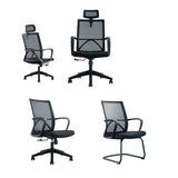 Lumbar Support Nylon Frame Ergonomic Mesh Black Office Chair Image - 16