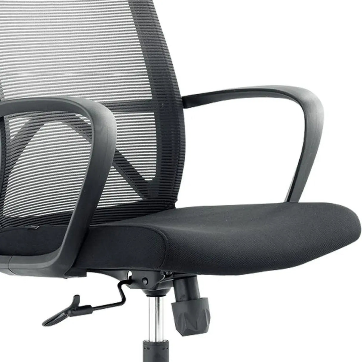 Lumbar Support Nylon Frame Ergonomic Mesh Black Office Chair Image - 7