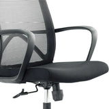 Lumbar Support Nylon Frame Ergonomic Mesh Black Office Chair Image - 7