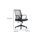 Lumbar Support Nylon Frame Ergonomic Mesh Black Office Chair Image - 18