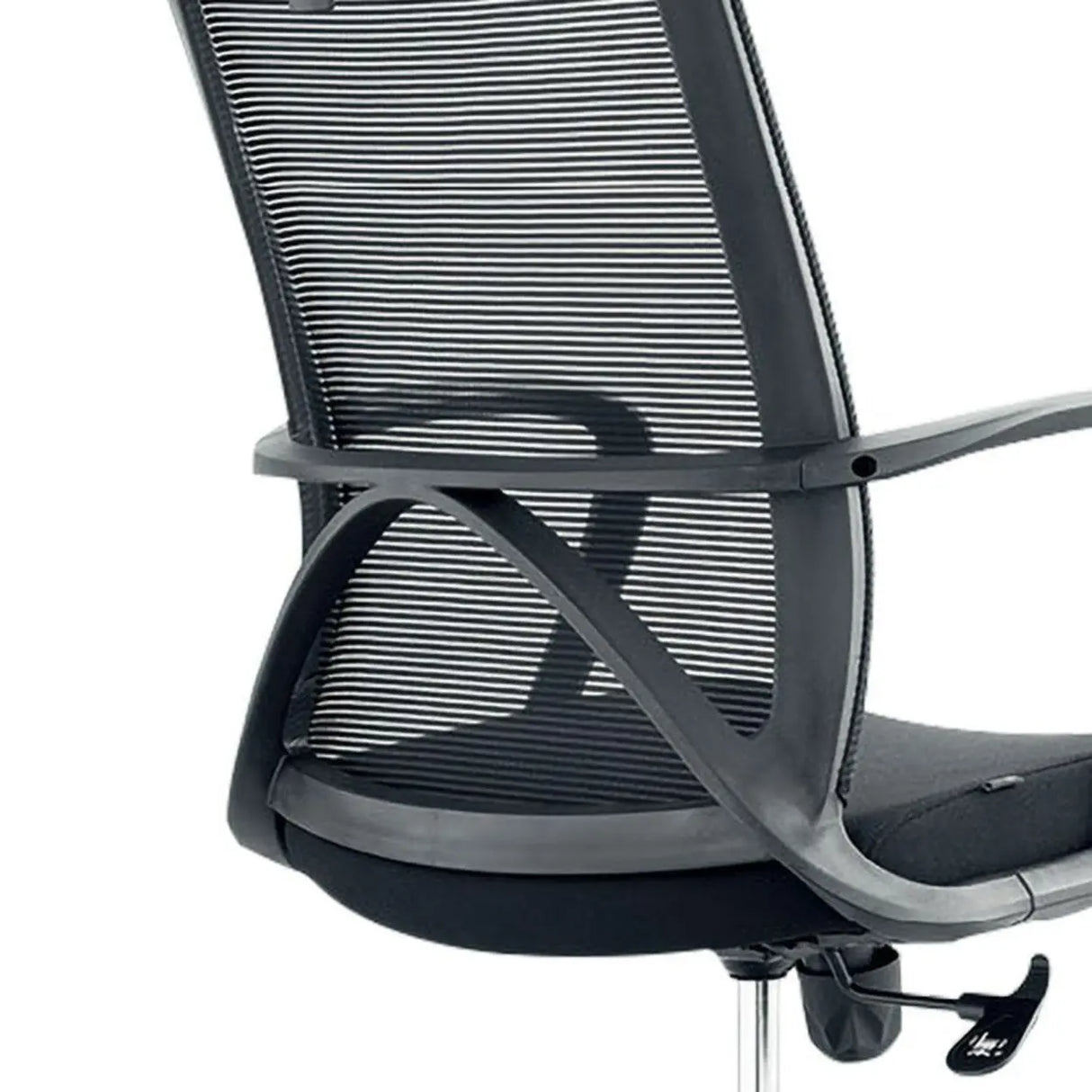 Lumbar Support Nylon Frame Ergonomic Mesh Black Office Chair Image - 8