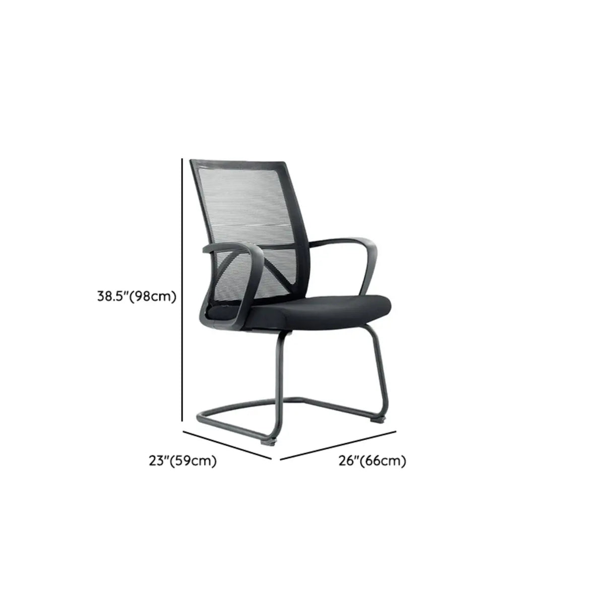 Lumbar Support Nylon Frame Ergonomic Mesh Black Office Chair Image - 19