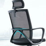 Lumbar Support Nylon Frame Ergonomic Mesh Black Office Chair Image - 9