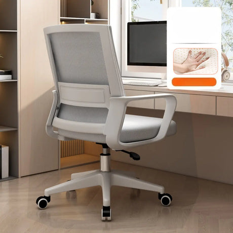 Lumbar Support Orange Swivel Mesh Adjustable Office Chair Image - 2