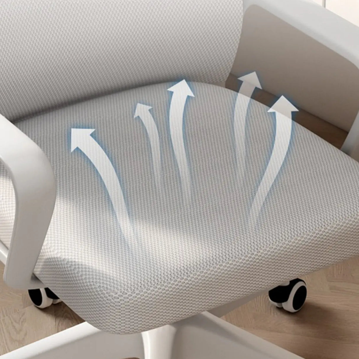 Lumbar Support Orange Swivel Mesh Adjustable Office Chair Image - 6