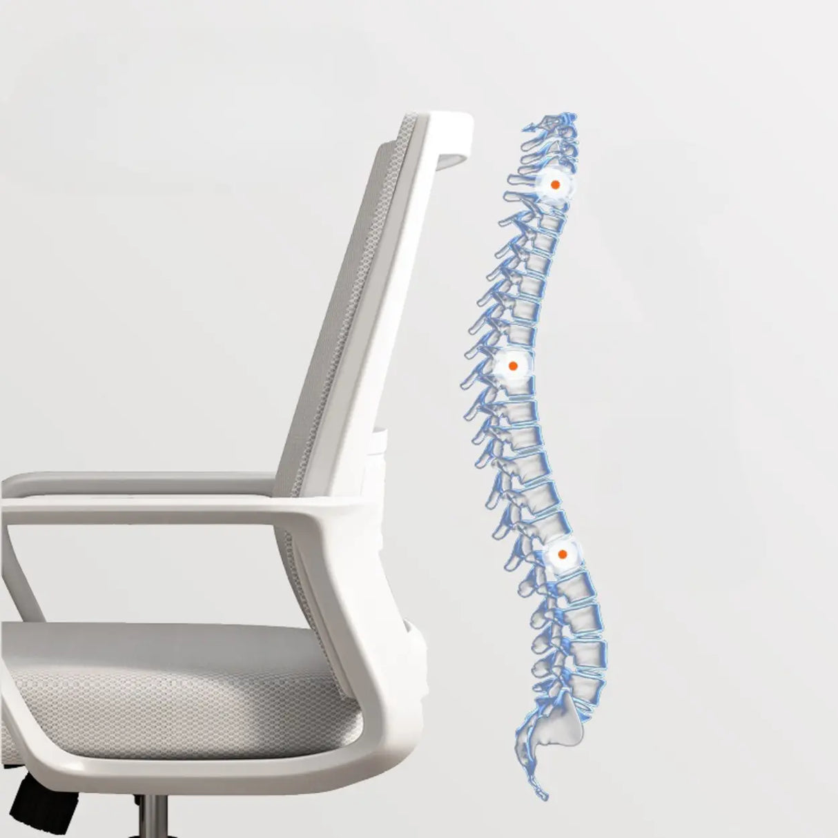 Lumbar Support Orange Swivel Mesh Adjustable Office Chair Image - 8