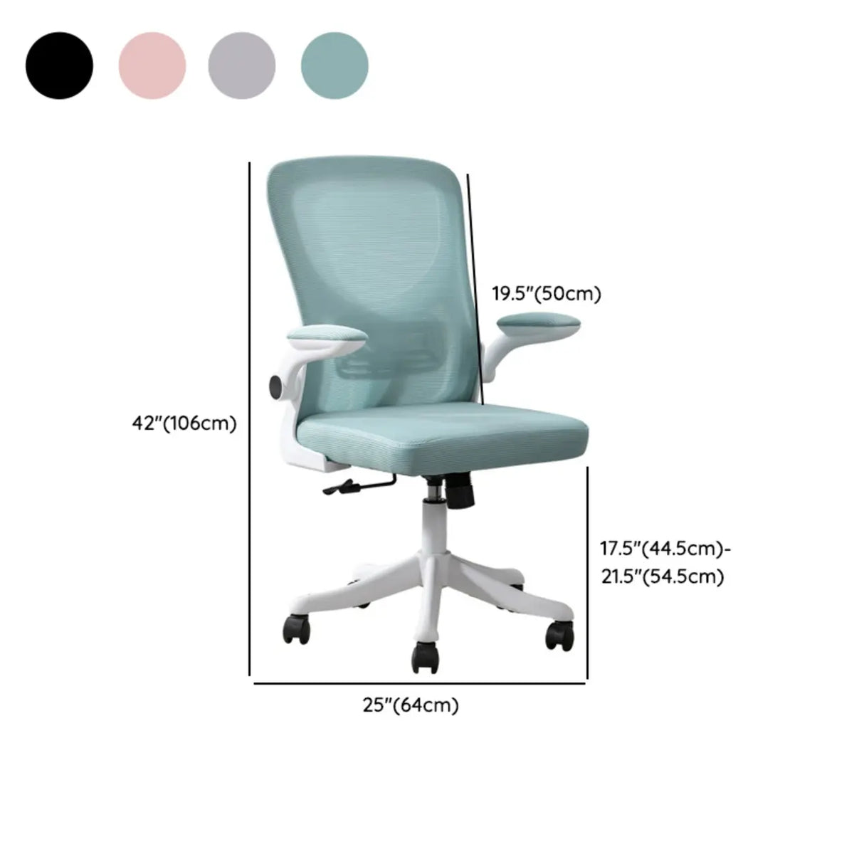 Lumbar Support Swivel Nylon Tilt Mesh Task Office Chair 