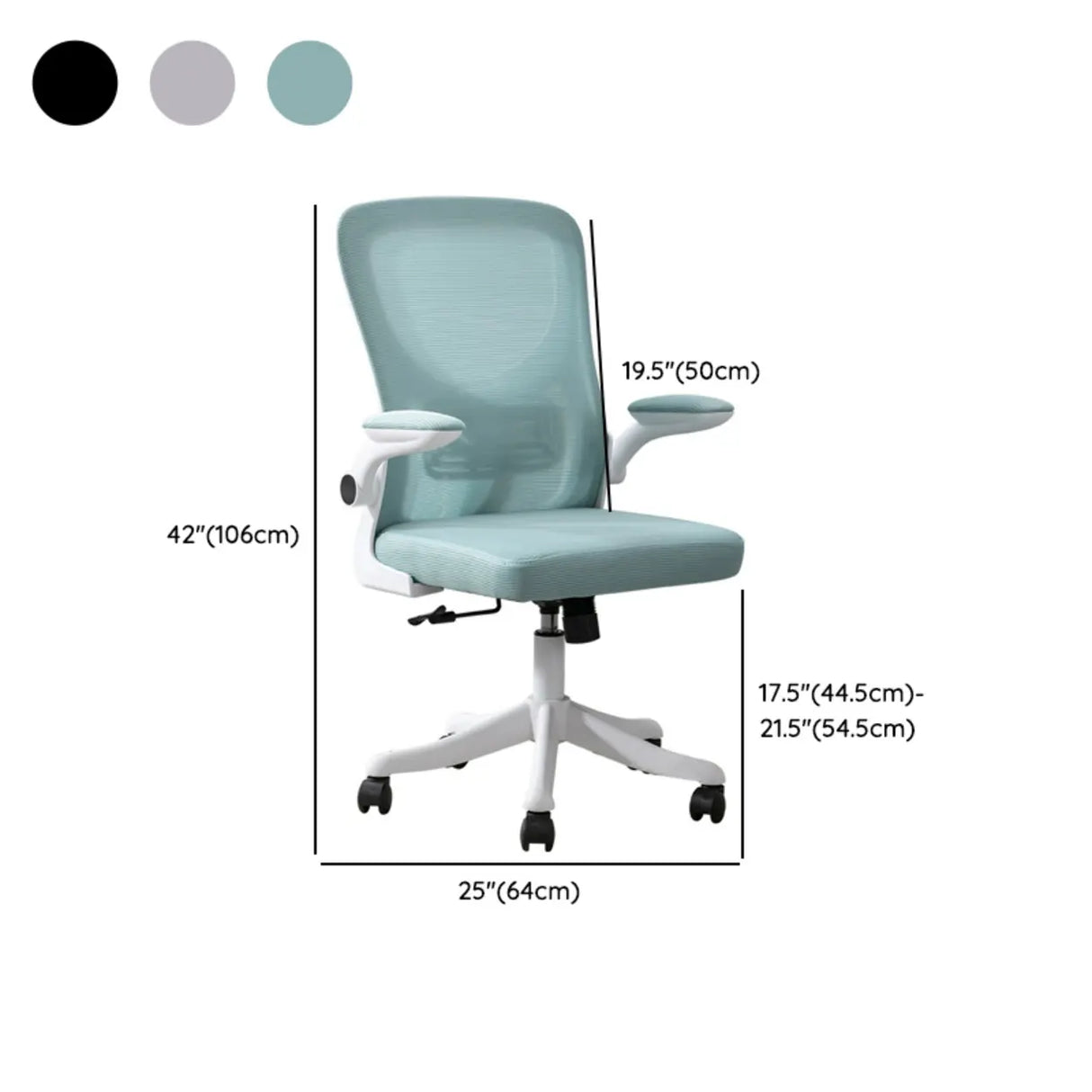 Lumbar Support Swivel Nylon Tilt Mesh Task Office Chair Image - 15