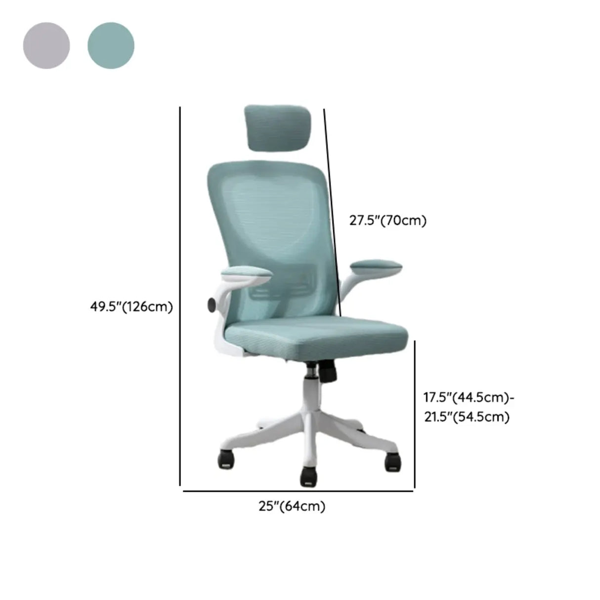 Lumbar Support Swivel Nylon Tilt Mesh Task Office Chair Image - 16