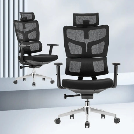 Lumbar Support Swivel Tilt Metal Frame Mesh Office Chair Image - 1