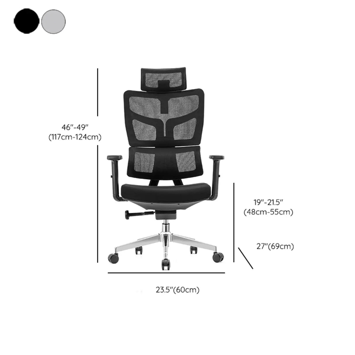 Lumbar Support Swivel Tilt Metal Frame Mesh Office Chair Image - 16