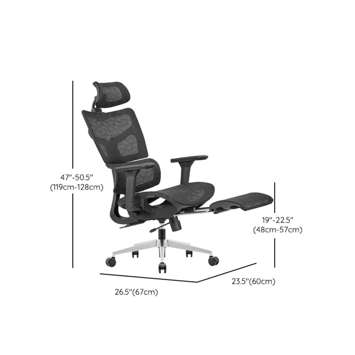Lumbar Support Swivel Tilt Metal Frame Mesh Office Chair Image - 17