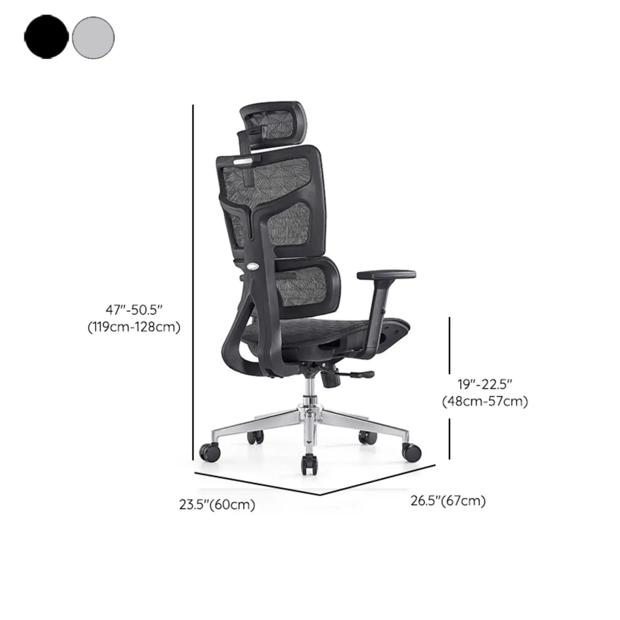 Lumbar Support Swivel Tilt Metal Frame Mesh Office Chair Image - 18