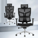 Lumbar Support Swivel Tilt Metal Frame Mesh Office Chair Image - 4