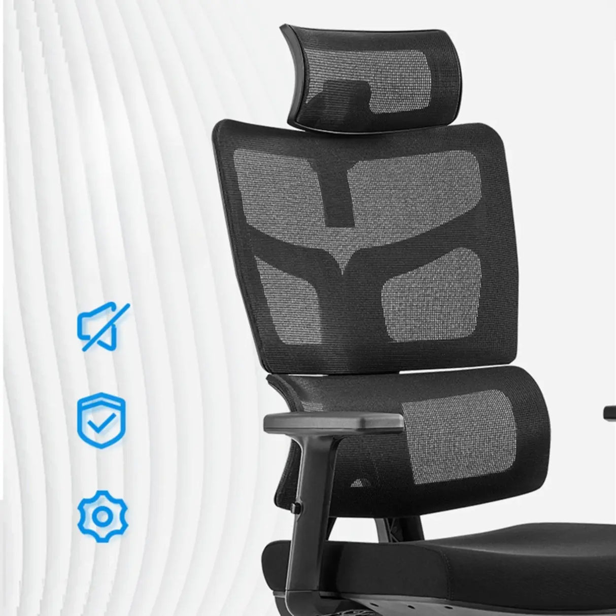 Lumbar Support Swivel Tilt Metal Frame Mesh Office Chair Image - 8