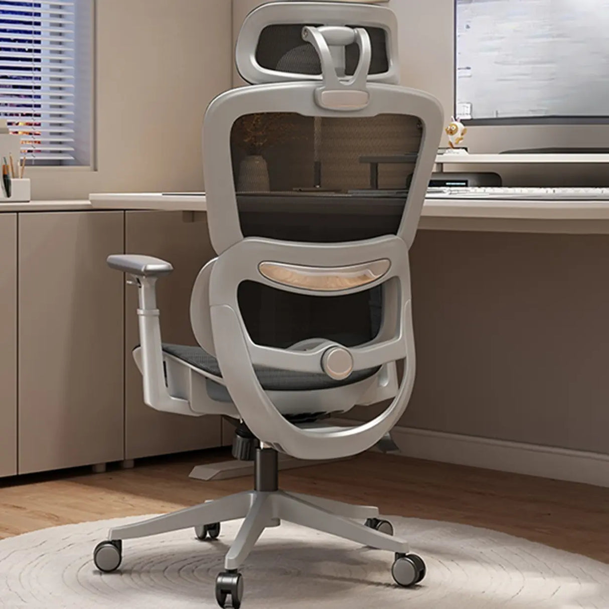 Lumbar Support Tilt Swivel Mesh Adjustable Office Chair Image - 1