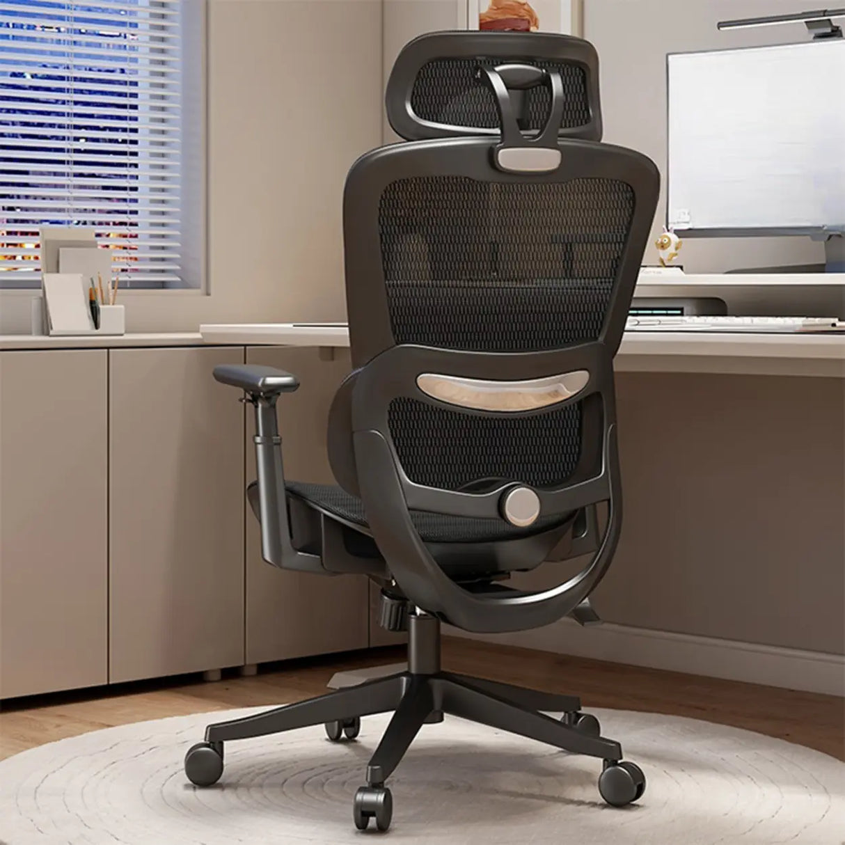 Lumbar Support Tilt Swivel Mesh Adjustable Office Chair Image - 12
