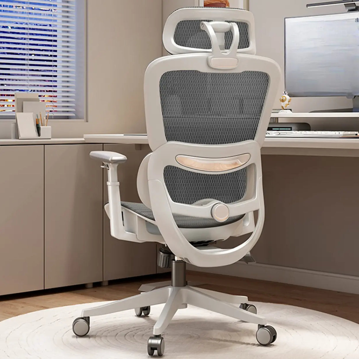 Lumbar Support Tilt Swivel Mesh Adjustable Office Chair Image - 13