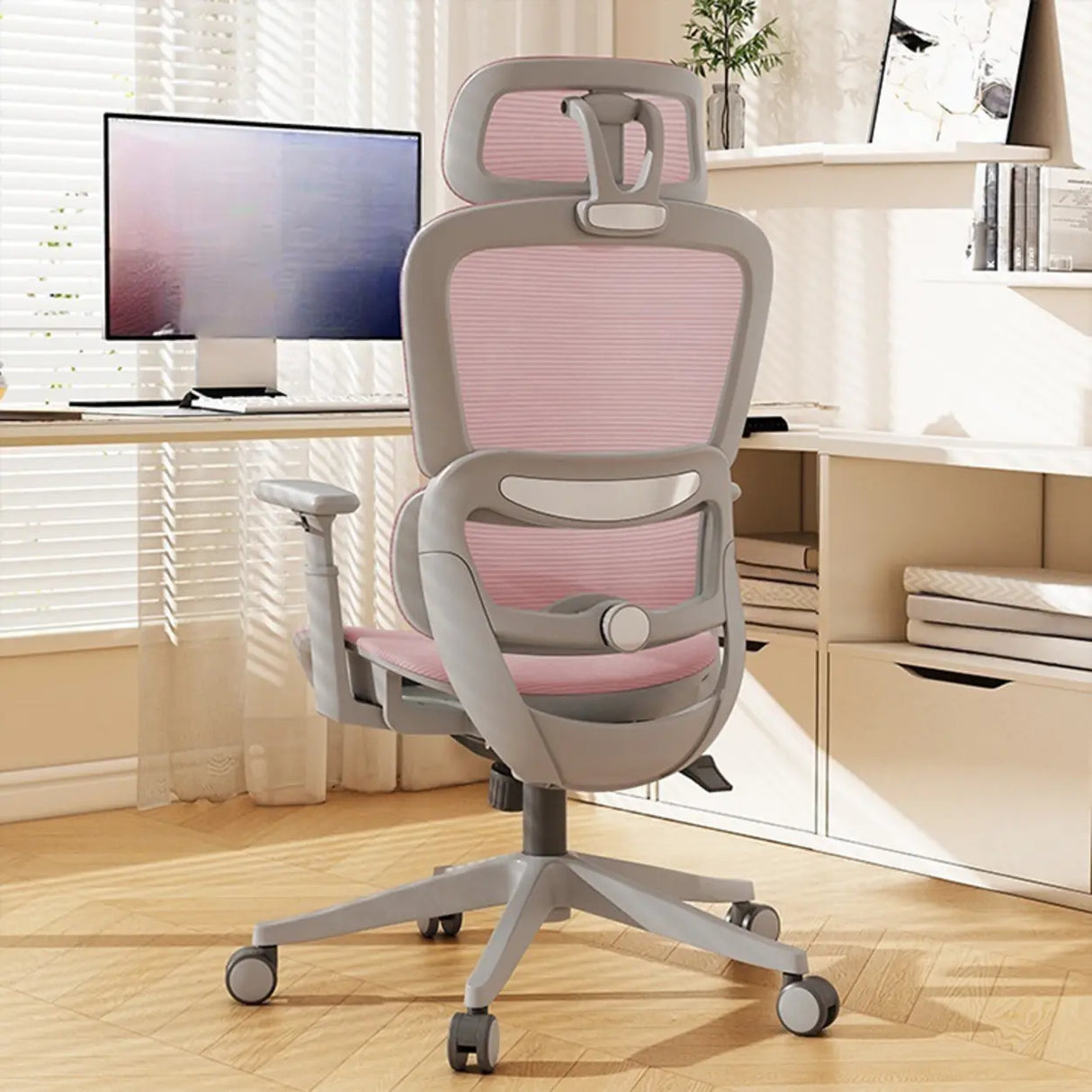 Lumbar Support Tilt Swivel Mesh Adjustable Office Chair Image - 14