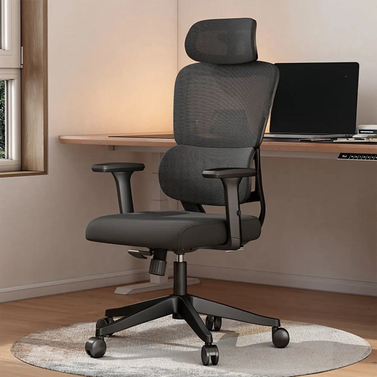 Lumbar Support Tilt Swivel Mesh Adjustable Office Chair Image - 16