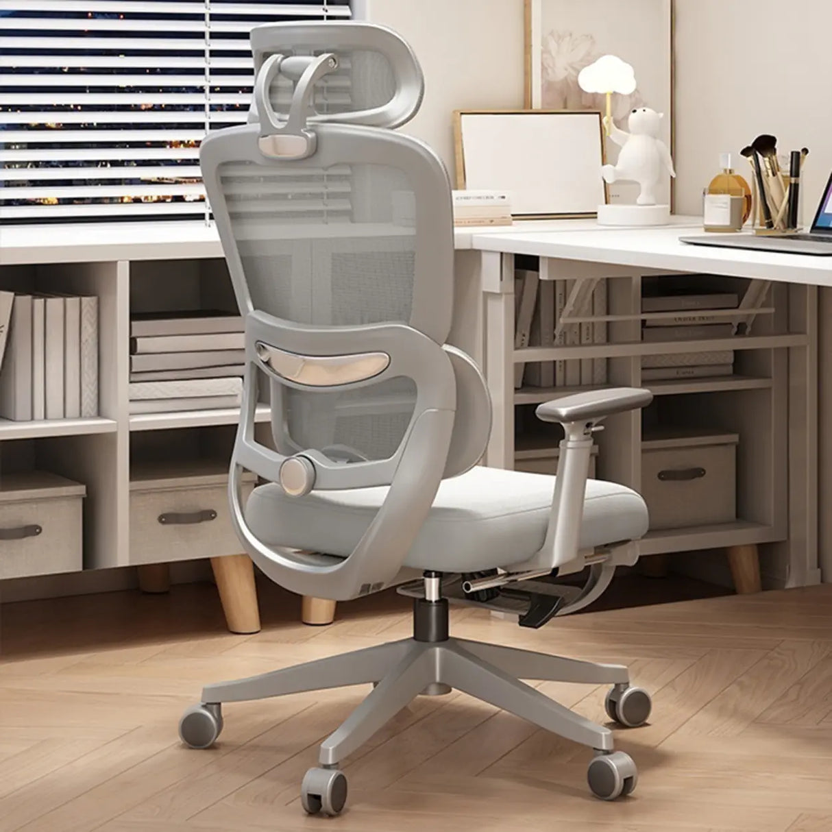 Lumbar Support Tilt Swivel Mesh Adjustable Office Chair Image - 17